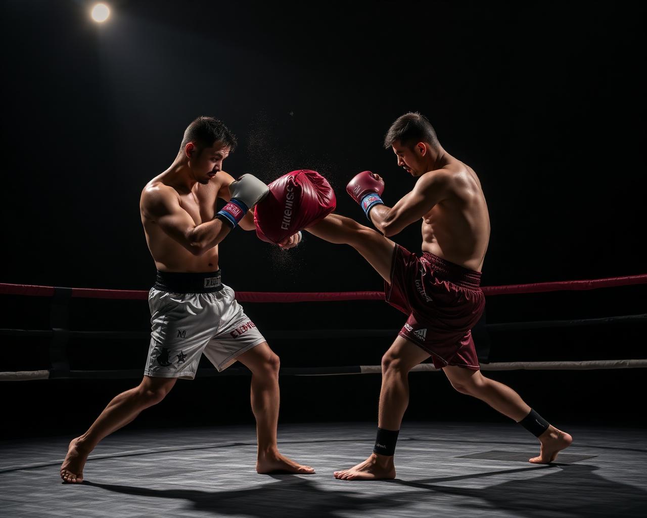 Praticantes de Muay Thai treinando no Studio X
